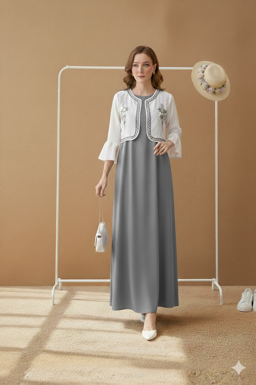 Emb jacket style Maxi
