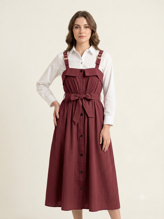 Romper Maxi Mehroon