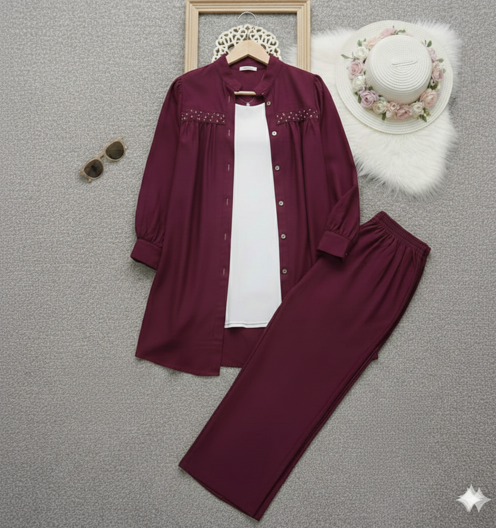 TRENDY CORD STYLE Mehroon colour