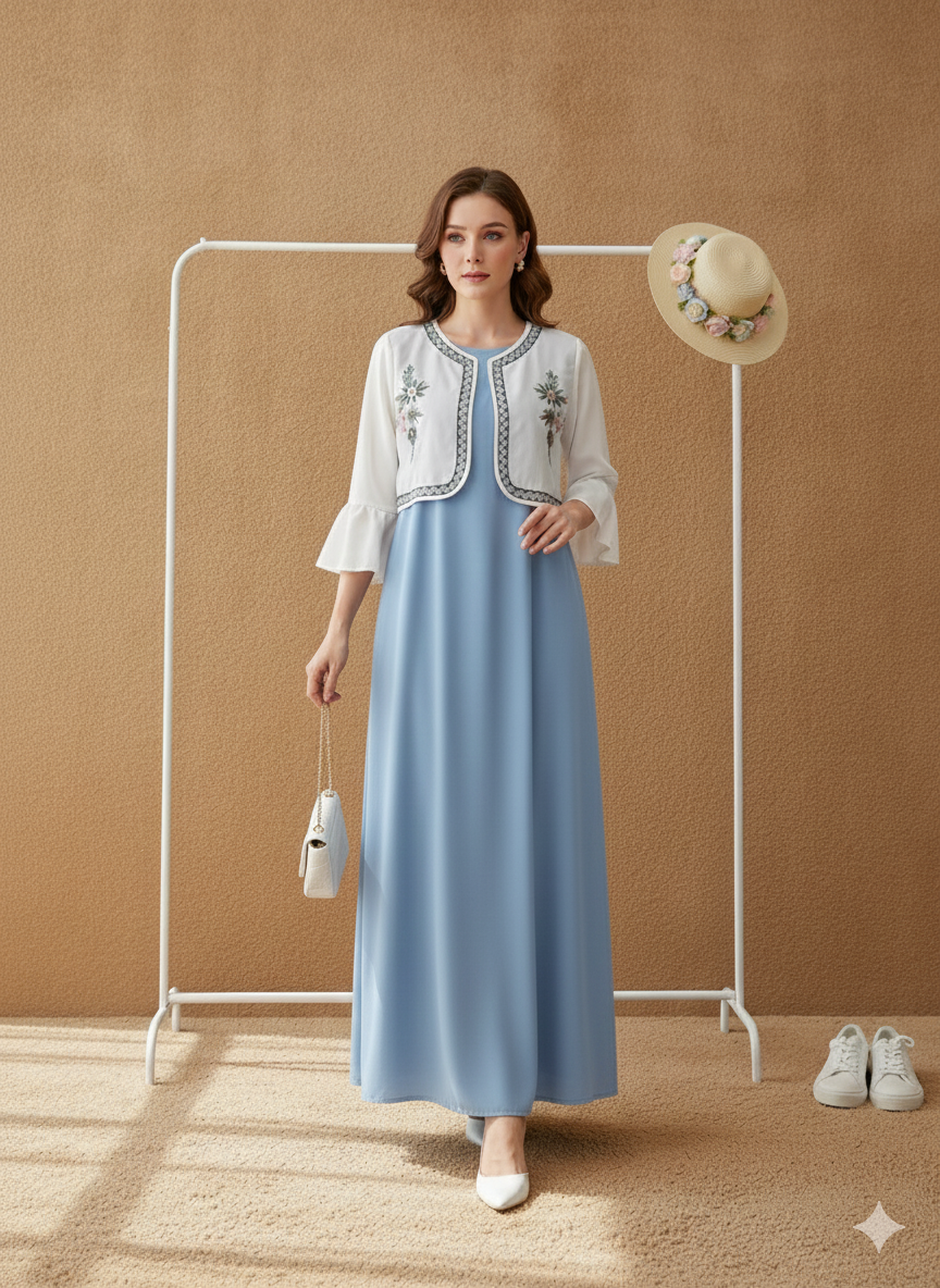 Emb jacket style Maxi