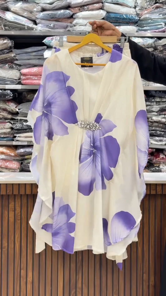 ✨ Digital Floral Kaftan lavender