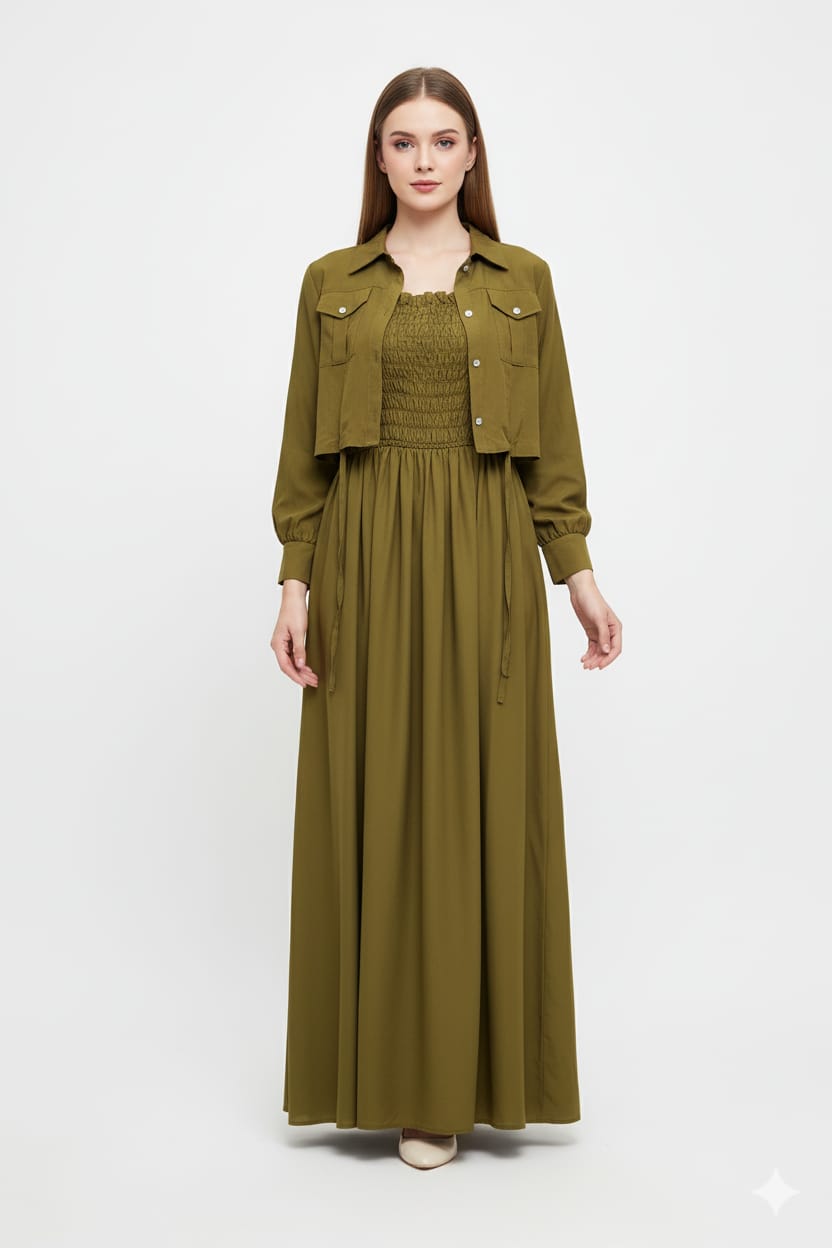 Jacket style Maxi OLIVE